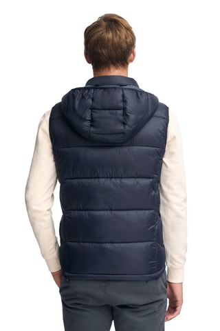 Mouwloze Gewatteerde Jas met Capuchon - Marineblauw