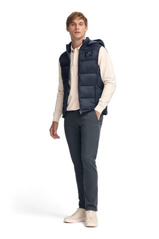 Mouwloze Gewatteerde Jas met Capuchon - Marineblauw