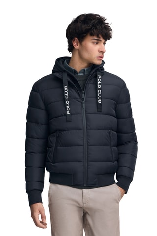 Gewatteerde Jas met Capuchon - Marineblauw