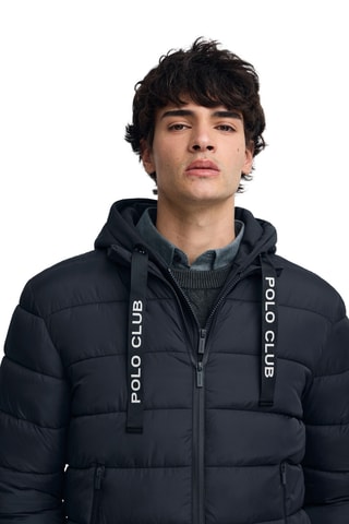 Gewatteerde Jas met Capuchon - Marineblauw