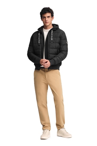 Gewatteerde Jas met Capuchon - Zwart