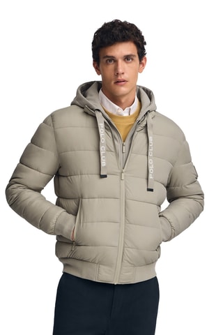 Gewatteerde Jas met Capuchon - Beige