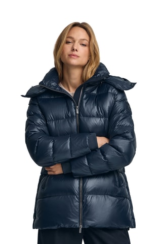 Gewatteerde Jas met Capuchon - Marineblauw