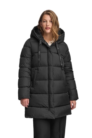 Dubbelzijdige lange gewatteerde jas - Zwart