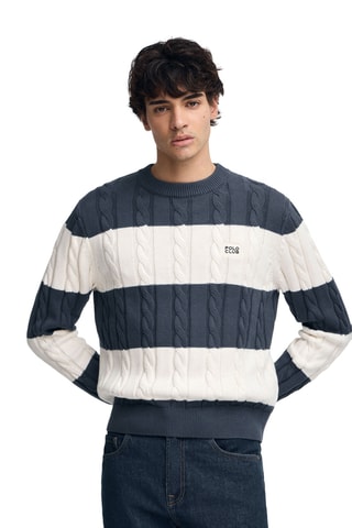 Trui - Nachtblauw en Ecru