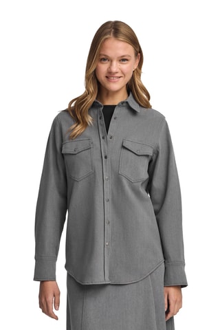 Spijkerblouse relaxed fit - Gemêleerd Grijs