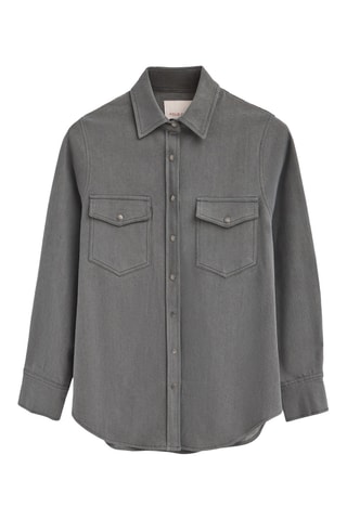 Spijkerblouse relaxed fit - Gemêleerd Grijs