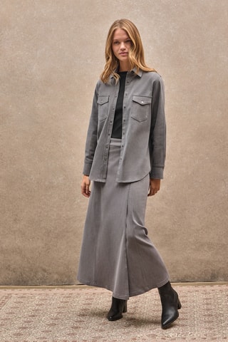 Spijkerblouse relaxed fit - Gemêleerd Grijs