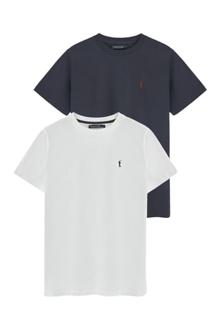 2 T-shirts Regular - Wit en Antraciet