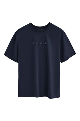 T-shirt relaxed - Marineblauw