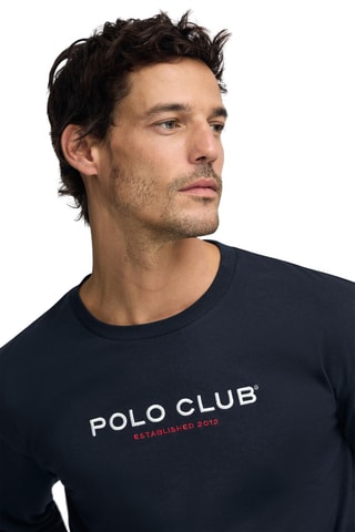 T-shirt regular - Marineblauw en Wit