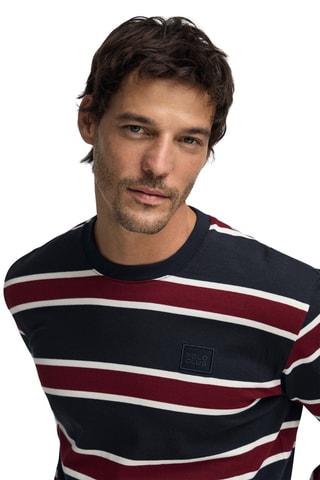 T-shirt Loose - Nachtblauw en Bordeauxrood