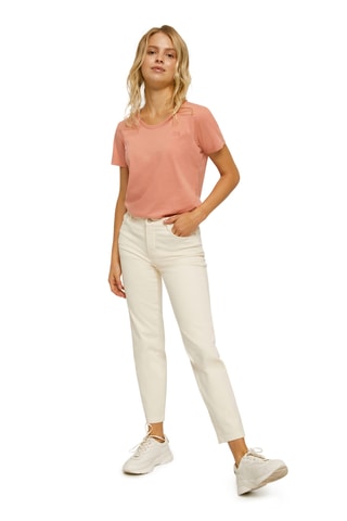 Biologisch Katoenen T-shirt - Koraalrood