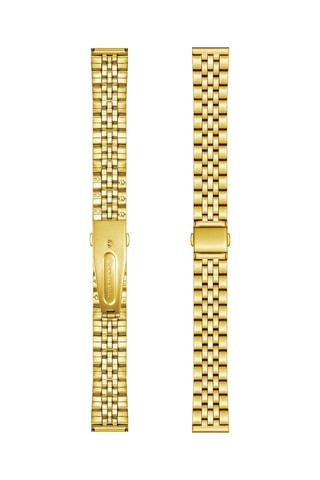 Reloj de cuarzo de acero y circones Royalty - Dorado y marrón