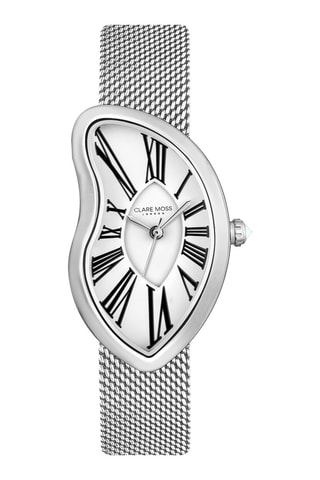 Reloj de cuarzo de acero y nácar Old Money - Plateado y blanco 