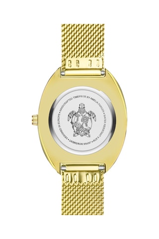 Reloj de cuarzo de acero Crema - Dorado 
