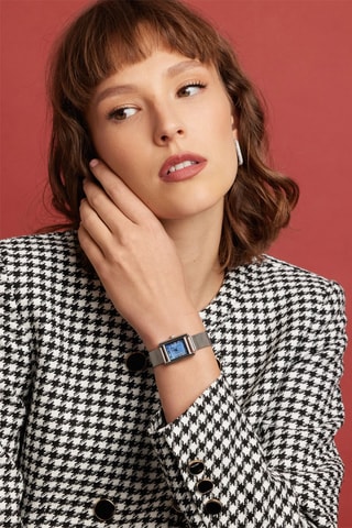 Reloj de cuarzo de acero Polo - Plateado y azul oscuro