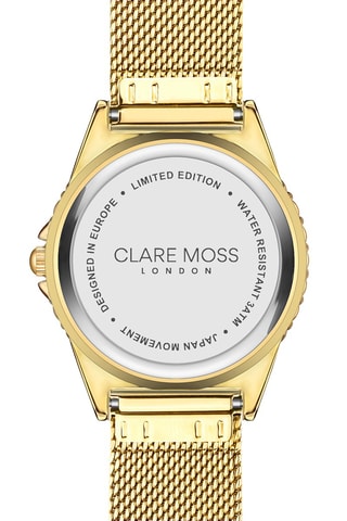 Reloj de cuarzo de acero y circones Kensington - Dorado