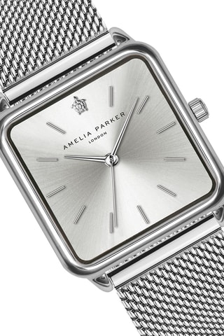 Estuche reloj de cuarzo y pendientes de cristal verdadero