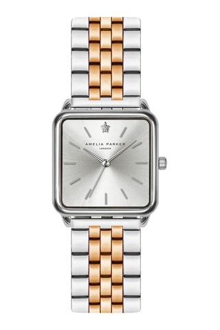 Reloj de cuarzo de acero - Rosa dorado y plateado