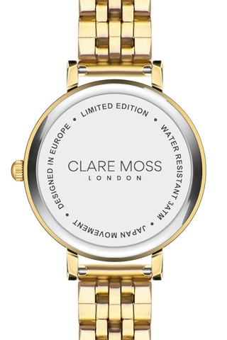 Reloj de cuarzo de acero y circones London - Dorado y blanco