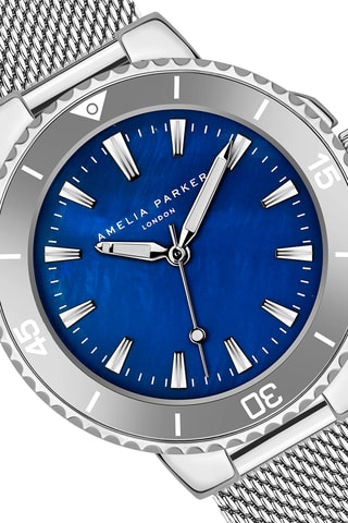 Reloj de cuarzo de acero Aquelle - Nácar