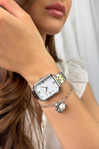 Estuche reloj de cuarzo y pulsera de acero Reefa - Nácar