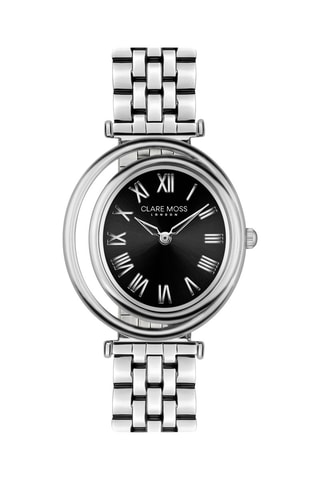 Reloj de cuarzo de acero Clare Petite - Plateado y negro