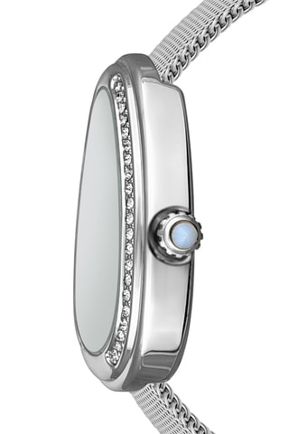 Reloj de cuarzo de acero y circones Gala - Plateado y negro