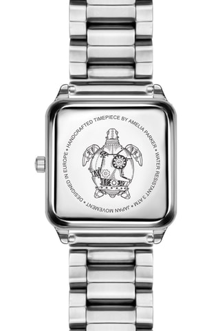 Reloj de cuarzo de acero Plaza - Plateado