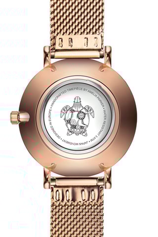 Reloj de cuarzo de acero Petite Classique - Rosa dorado y blanco