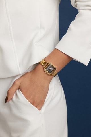 Reloj de cuarzo de acero Clare - Dorado