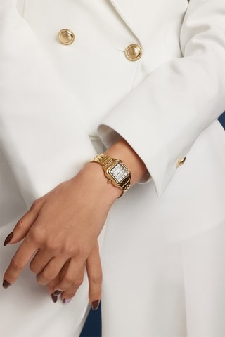 Reloj de cuarzo de acero y nácar Charlotte - Dorado