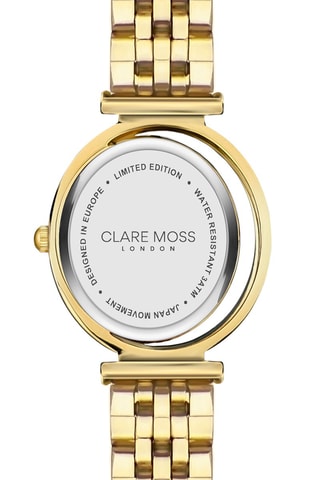 Reloj de cuarzo de acero y nácar Clare Pearl - Dorado y blanco