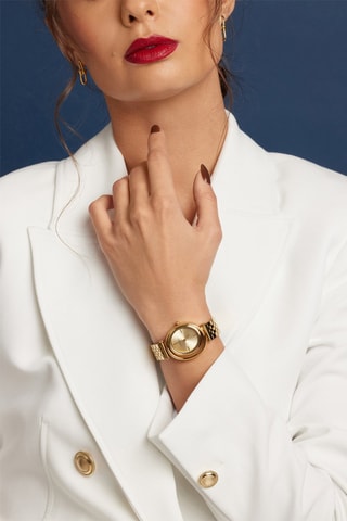 Reloj de cuarzo de acero Clare - Dorado