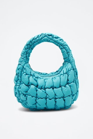 Mala em couro de carneiro - Turquesa