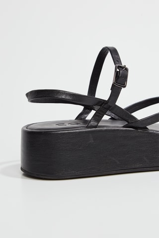 Sandálias com plataforma em couro - Preto