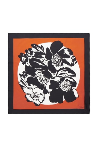 Lenço quadrado em seda - Preto