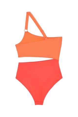 Fato de banho assimétrico - Laranja e coral