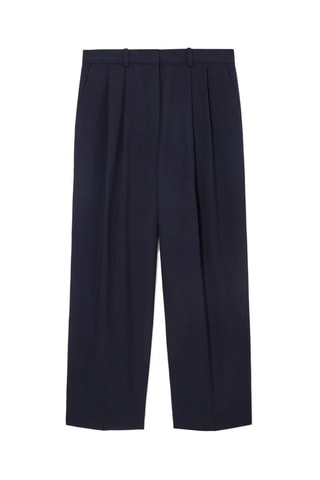 Calças em lã - Azul-marinho