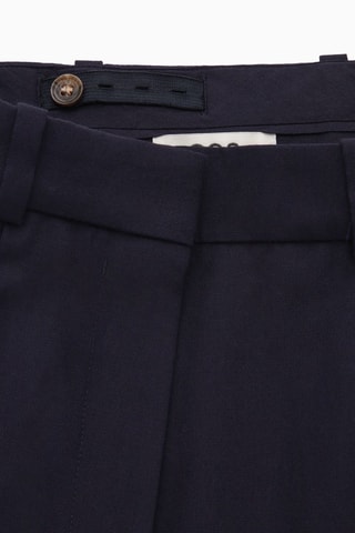 Calças em lã - Azul-marinho