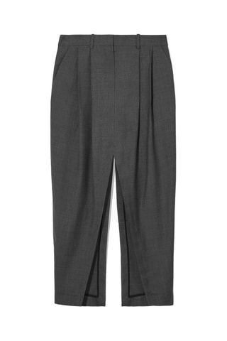 Calças em lã - Cinzento-escuro