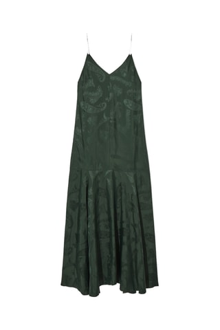 Vestido comprido em seda - Verde