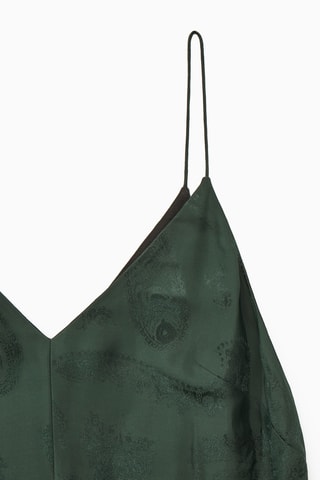 Vestido comprido em seda - Verde