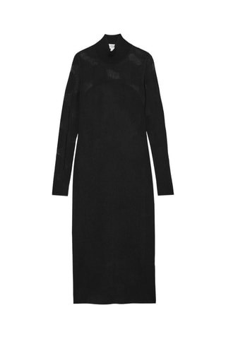 Vestido-camisola em lã - Preto