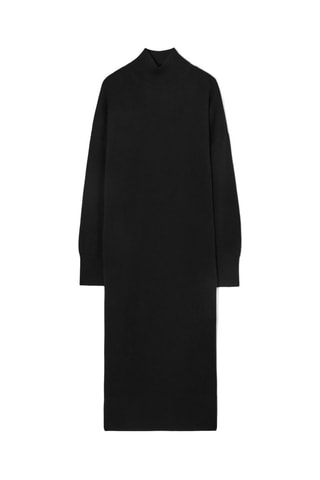 Vestido-camisola em lã - Preto