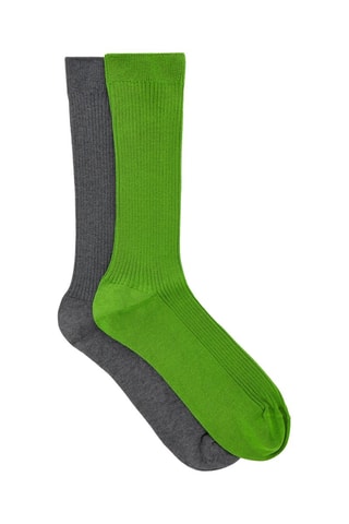 2 pares de meias - Verde e cinzento