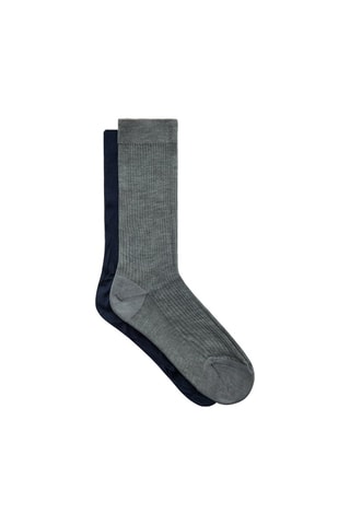 2 pares de meias de seda - Cinzento e azul-marinho - COS