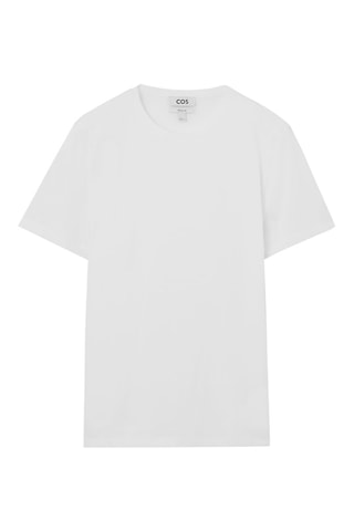 T-shirt regular de algodão biológico - Branco  - COS