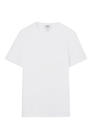 T-shirt regular de algodão biológico - Branco  - COS